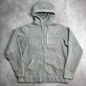 Lululemon Mens Pacific Beach Hoodie Jacket Grey Herringbone Full Zip Size L